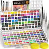 168-Color Watercolor Set – Metallic & Fluorescent Paints with Brushes & Paper