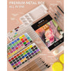 100-Color Watercolor Set – Metallic & Fluorescent Paints with Brushes & Paper