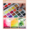 100-Color Watercolor Set – Metallic & Fluorescent Paints with Brushes & Paper