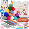 58-Piece Beginner Crochet Kit – Yarn & Ergonomic Hooks, Portable Set